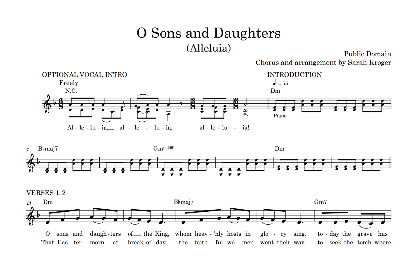 "O Sons and Daughters (Alleluia)" Sheet Music