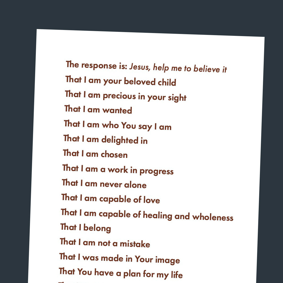 Belovedness Litany Bookmarks (Bulk Orders)
