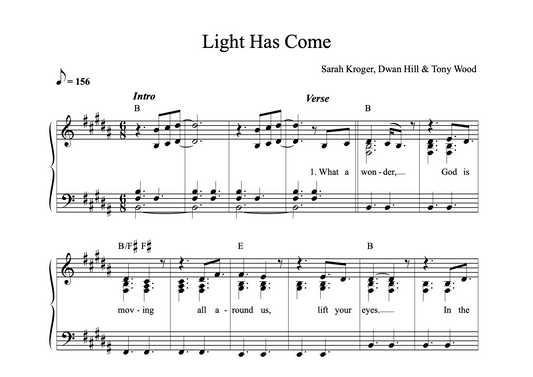 "Light Has Come" Sheet Music